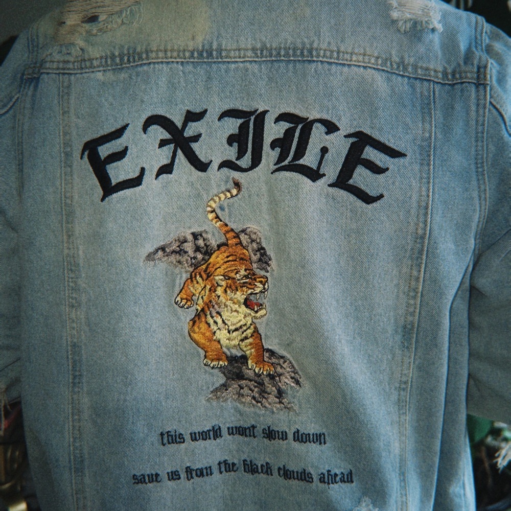 Vintage Sukajan Logo Distressed Denim Jacket